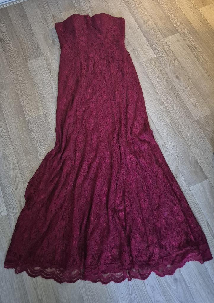 Lange rode  japon, Galajurk, Rood, Ophalen, Maat 38/40 (M)