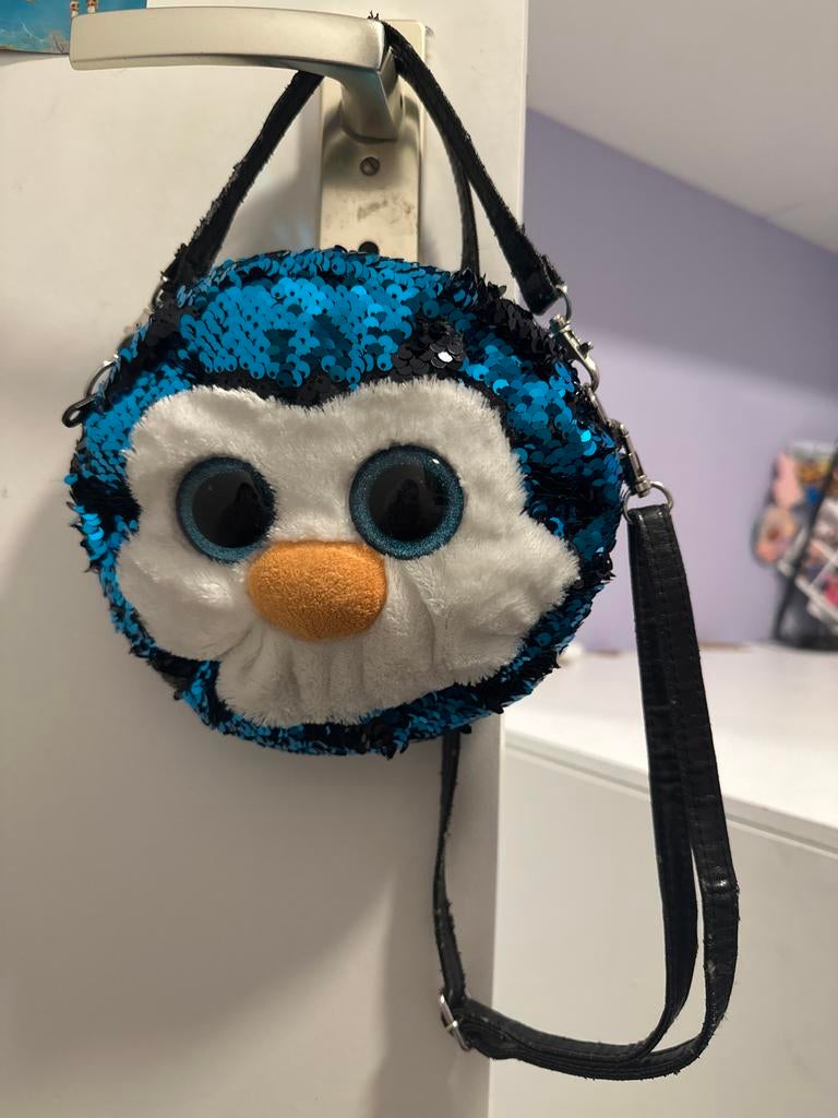Pinguïn schoudertasje met pailletten, Ophalen of Verzenden, Zo goed als nieuw, Blauw, Overige merken