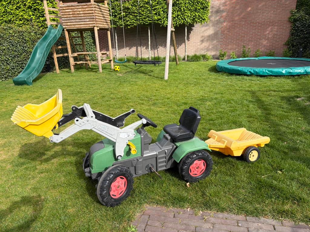 Traptractor Rolly Toys met frontlader en aanhanger, Kinderen en Baby's, Speelgoed | Buiten | Skelters, Ophalen, Zo goed als nieuw