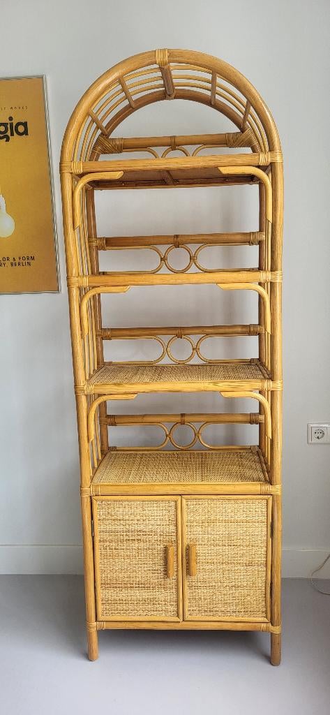 Wandkast bamboe, Ophalen, Overige materialen, Met deur(en), Zo goed als nieuw