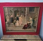 Oude plaat met victoriaans tafereel? - 40-50cm Miekje, Ophalen of Verzenden