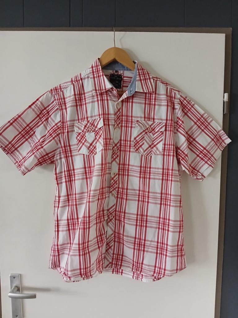 Rood wit overhemd Bexleys edition maat l, Ophalen of Verzenden, Zo goed als nieuw, Halswijdte 41/42 (L), Bexleys