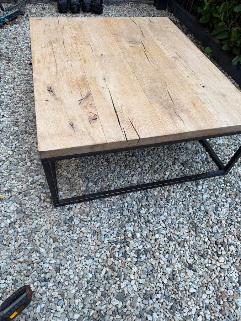 Salontafel  120cm x100cm x 42 h (Robuuste tafels merk), Ophalen, Zo goed als nieuw, Robuuste tafels merk, Minder dan 50 cm