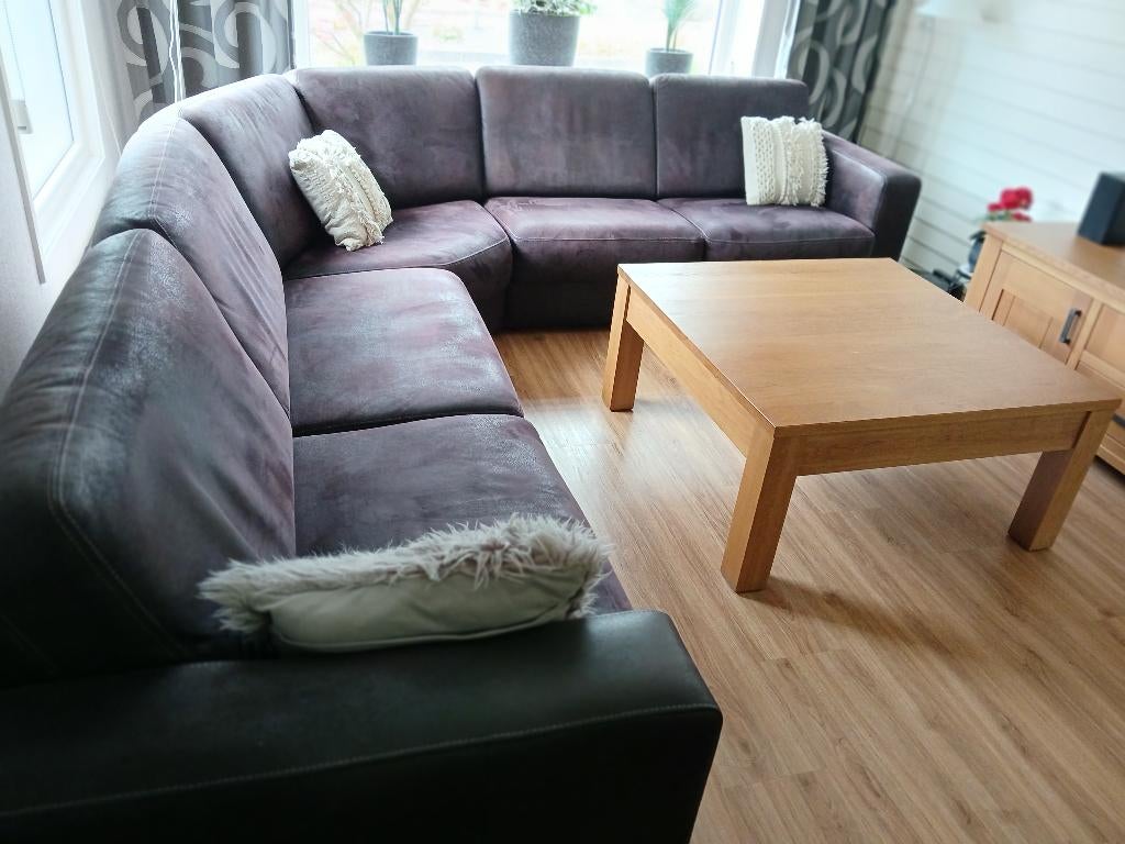 Hoekbank bruin 320 x 280, Huis en Inrichting, Banken | Bankstellen, Ophalen, Gebruikt, Hoekbank, 300 cm of meer