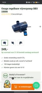 Complete vijverpomp en drukfilter set - Zo goed als nieuw, Ophalen