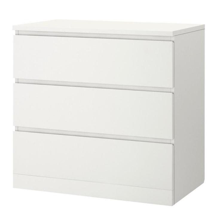 Ikea Malm ladekast  met 3 lades, Huis en Inrichting, Kasten | Dressoirs, Gebruikt, 50 tot 100 cm, 25 tot 50 cm, Met lade(s), Kunststof