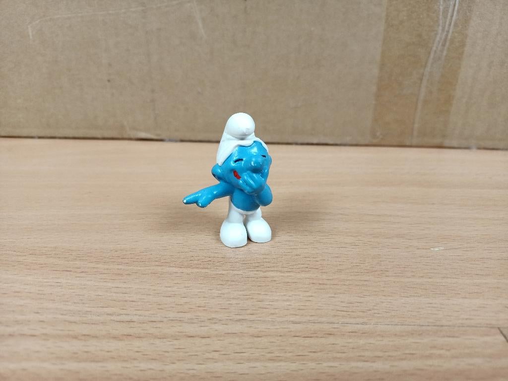 lachende smurf - vintage Peyo Schleich, Ophalen, Gebruikt, Overige Smurfen, Poppetje, Figuurtje of Knuffel