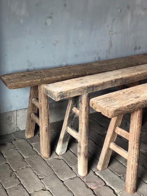 ONE OF A KIND oud houten bankje stoer sober mooie details, Nieuw, Ophalen of Verzenden, Nvt, Nvt