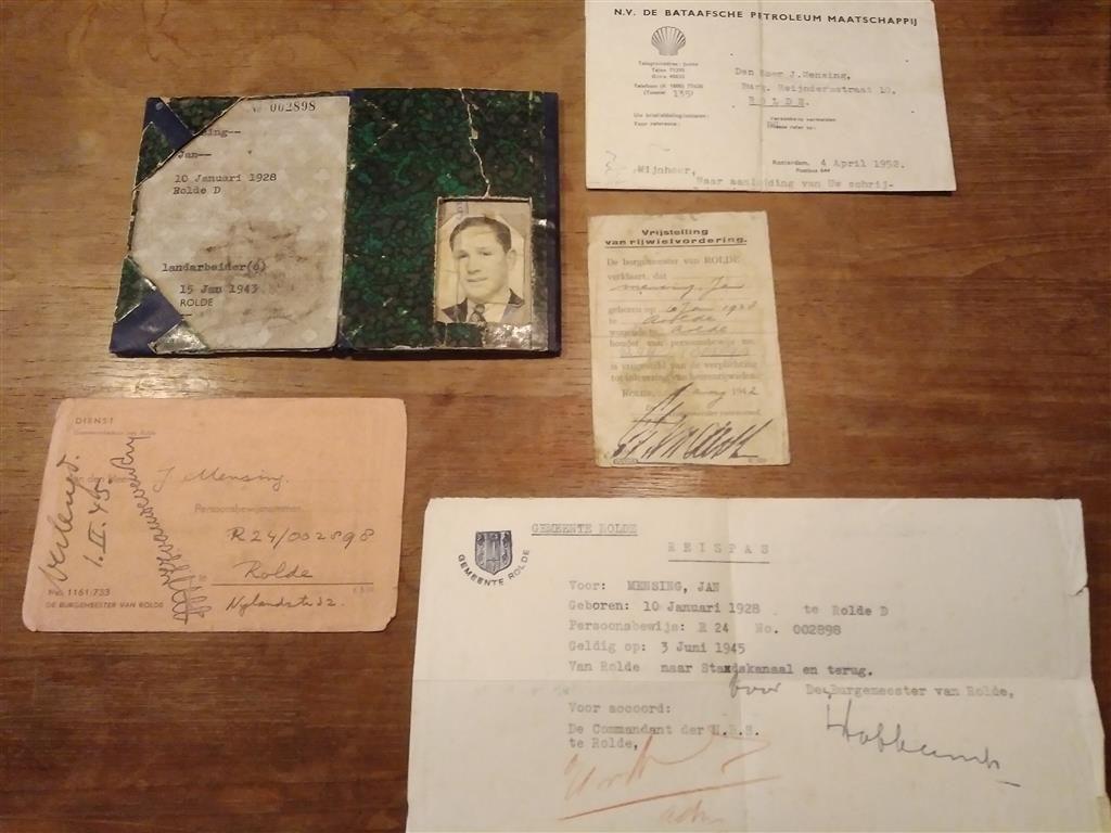 WO2 persoonsbewijs setje uit Rolde / Drenthe, Ophalen of Verzenden, Overige soorten, Nederland, Overige typen