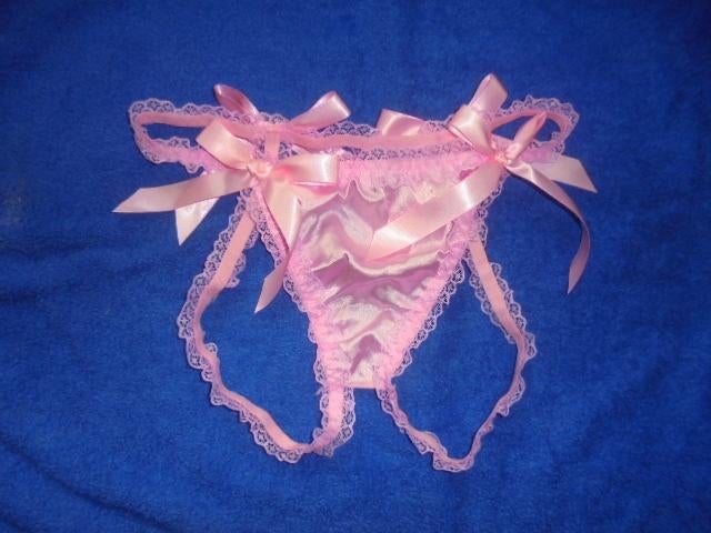 satijn slipje (kan ook voor de heren), Verzenden, Roze, Slip