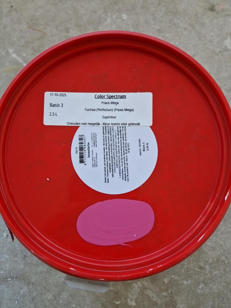 Color Spectrum Superieur muurverf Fuchsia (Praxis Mega), Doe-het-zelf en Verbouw, Verf, Beits en Lak, Ophalen of Verzenden