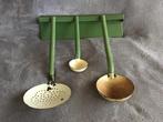 Lepelrek met 3 lepels emaille, vintage, Ophalen of Verzenden