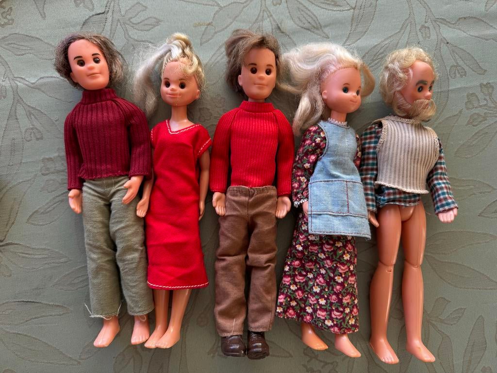 Vintage Mattel Sunshine Family Poppen - 5 stuks, Verzamelen, Poppen, Ophalen of Verzenden, Gebruikt, Overige typen