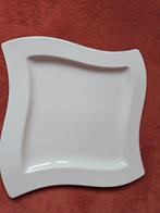 Villeroy & Boch New Wave groot plat bord 34x34 roomwit 4x, Huis en Inrichting, Keuken | Servies, Ophalen, Zo goed als nieuw, Bord(en)
