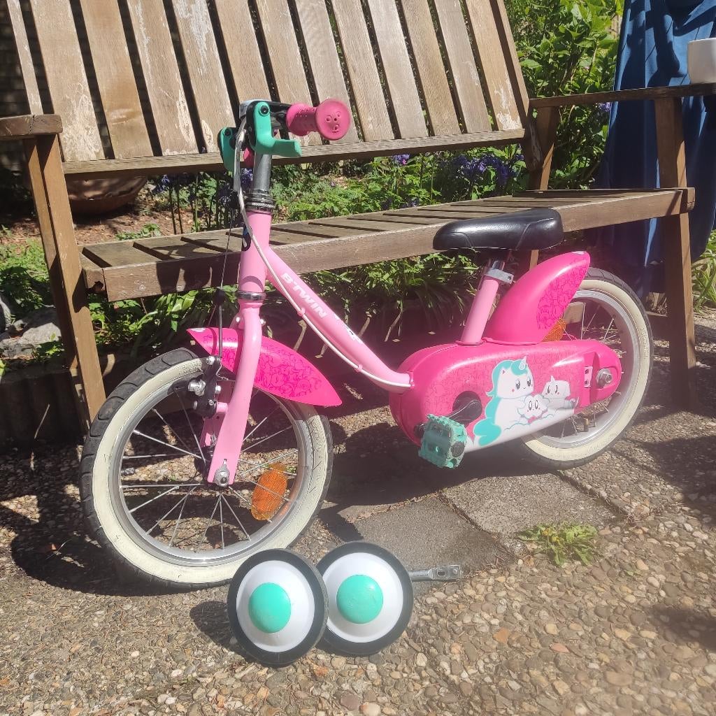 Kinderfiets 14 inch, Fietsen en Brommers, Fietsen | Kinderfietsjes, Gebruikt, Minder dan 16 inch, Zijwieltjes, Ophalen