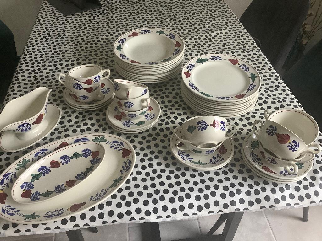 Boerenbont servies van Boch, Ophalen, Gebruikt, Aardewerk, Boerenbont