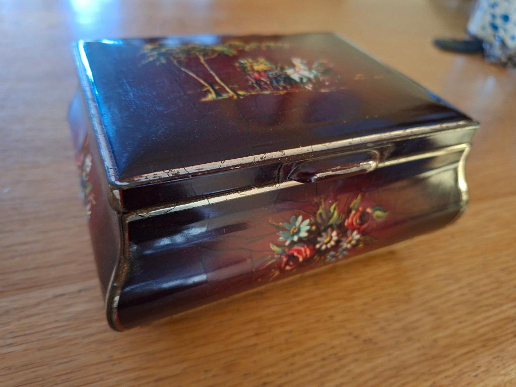 vintage theeblik Douwe Egberts, Ophalen of Verzenden, Gebruikt, Thee, Douwe Egberts