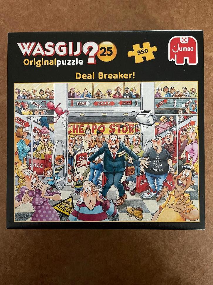 Wasgij Original 25 - Deal breaker - 950 stukjes, Hobby en Vrije tijd, Denksport en Puzzels, Zo goed als nieuw, Legpuzzel, 500 t/m 1500 stukjes