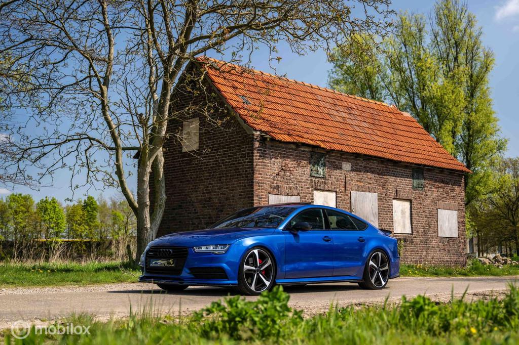 Dikke Audi A7 3.0BITDI*410PK*UNIEK*, Auto's, Gebruikt, Zwart, Overige carrosserieën, Blauw