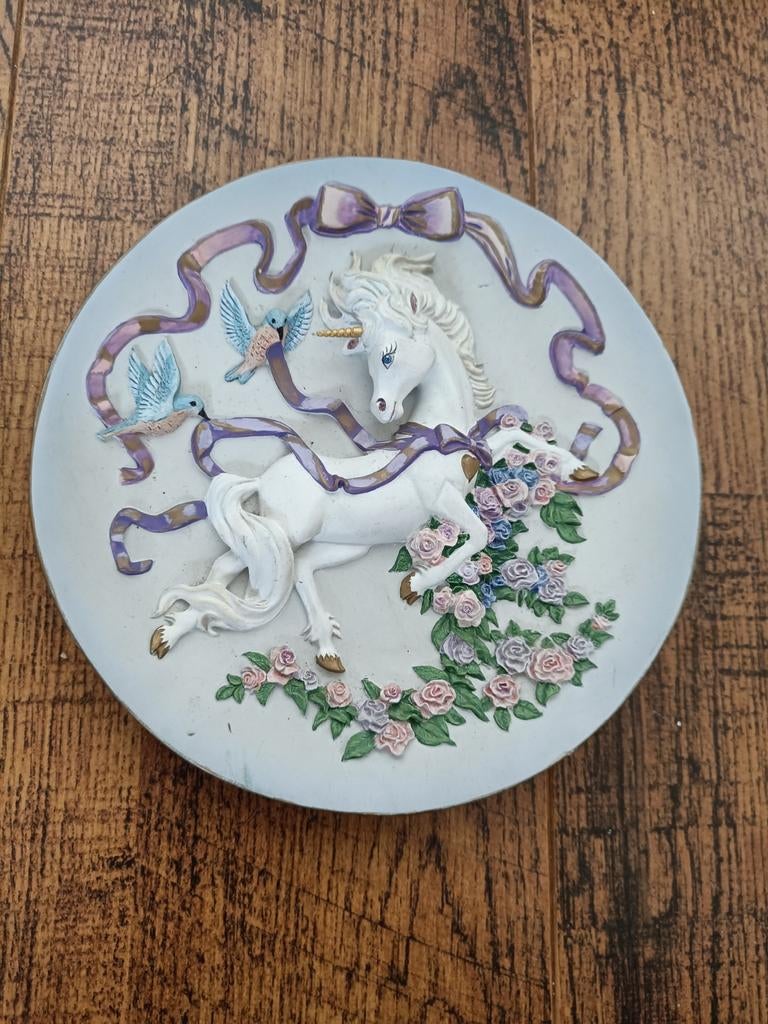 Franklin Mint Heirloom Eenhoorn Decoratieve Plaat, Ophalen of Verzenden