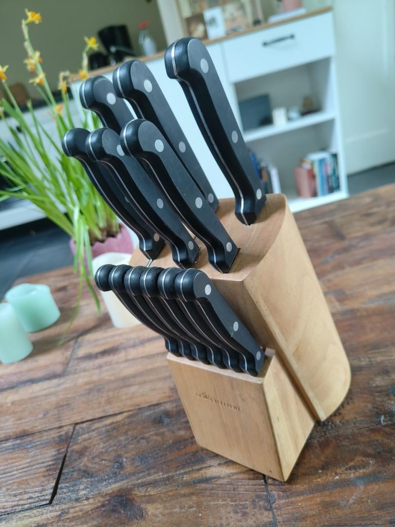 Messenblok met messen, Ophalen of Verzenden, Rvs of Chroom