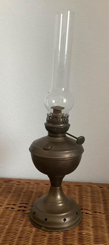 Oude koperen olielamp, Antiek en Kunst, Antiek | Lampen, Ophalen of Verzenden