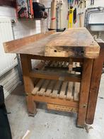 Houtwerkbank met bankschroef, Ophalen, Zo goed als nieuw