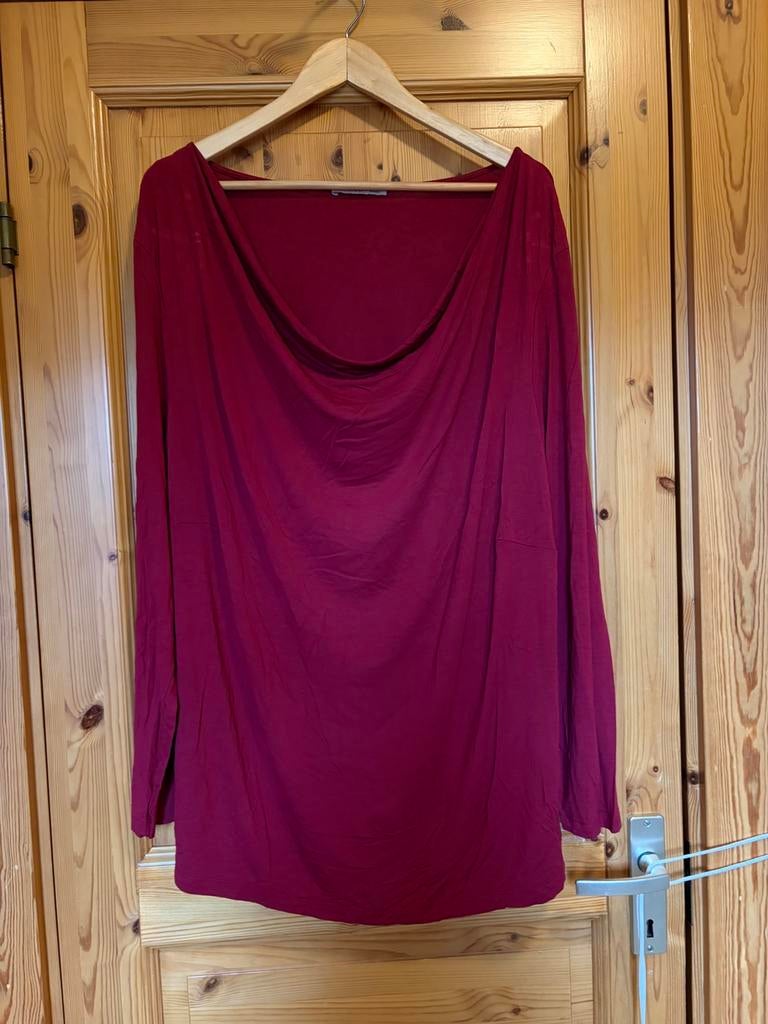 T-shirt bordeaux Anna Field oto 69 lengte 82 maat 54, Ophalen of Verzenden, Zo goed als nieuw, Rood, Shirt of Top