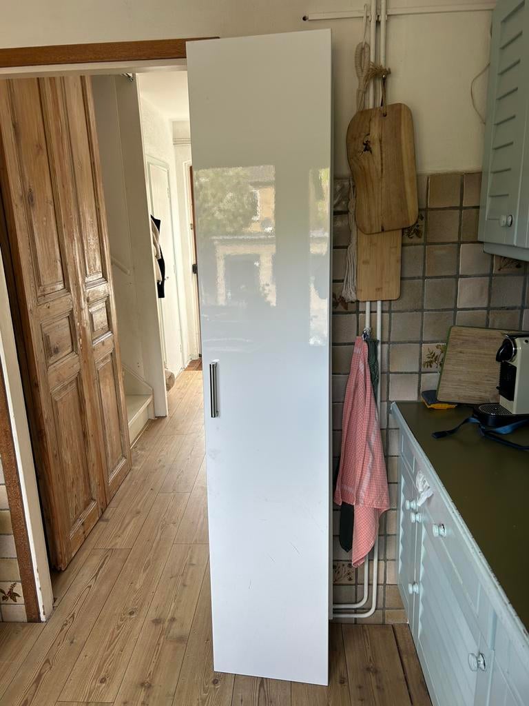 Kastdeur Ikea Hoogglans wit 200 x 40 cm, Ophalen, Zo goed als nieuw, Binnendeur, 200 tot 215 cm