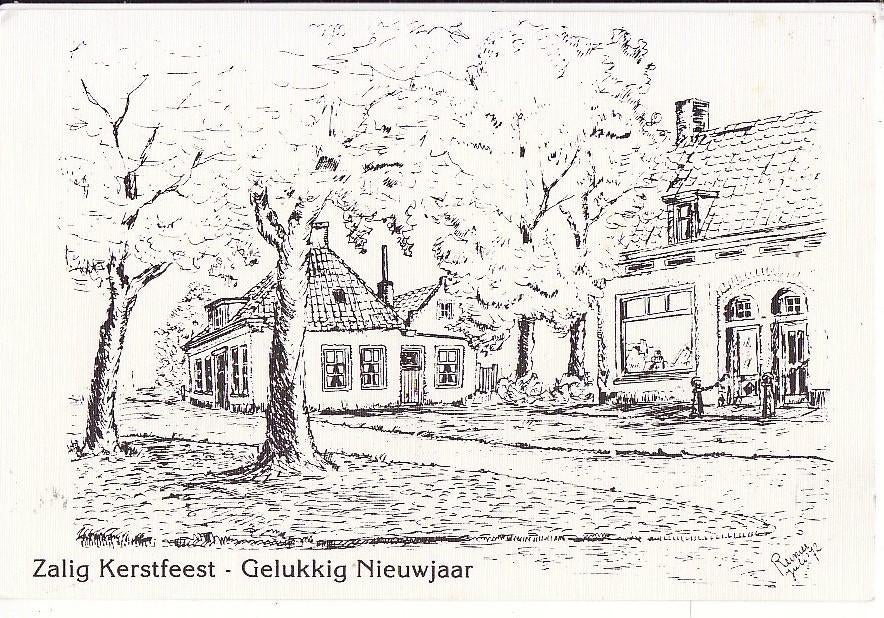 Loon op Zand oranjeplein 1972.-pentekening-, Verzamelen, Ansichtkaarten | Nederland, Verzenden, 1960 tot 1980, Gelopen, Noord-Brabant