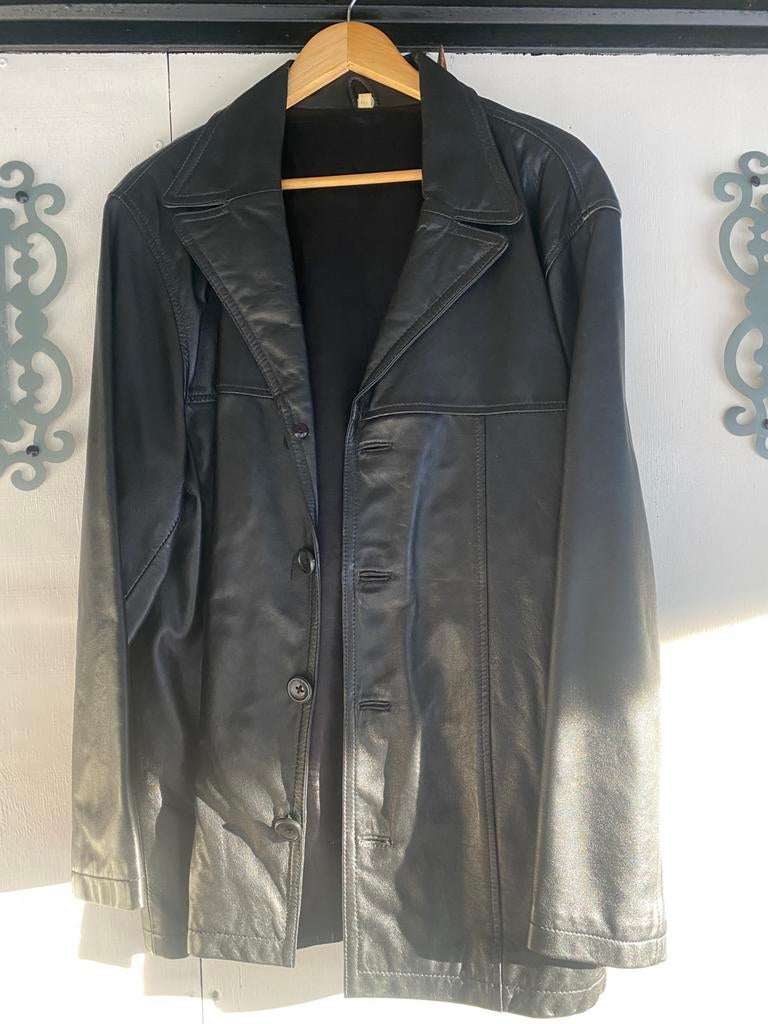 Leren jas maat 50, Ophalen, Zo goed als nieuw, Maat 46/48 (XL) of groter, Zwart