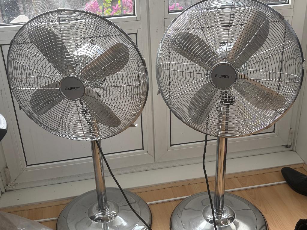 Statief ventilator EUROM 2 x, Ophalen, Gebruikt, Statiefventilator