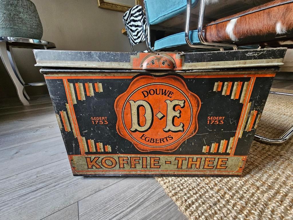 Douwe Egberts Koffie Blik - Vintage Winkelblik, Verzamelen, Blikken, Ophalen of Verzenden
