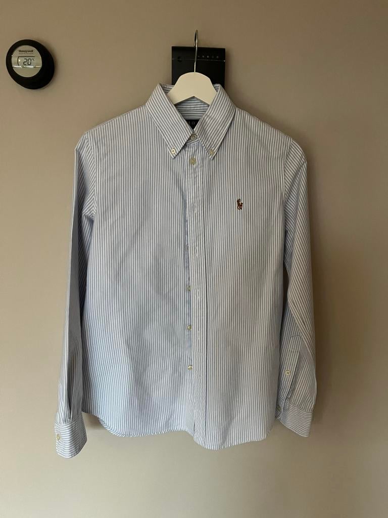 Dames Ralph Lauren Overhemd Maat S - Blauw Wit Gestreept, Ophalen of Verzenden, Zo goed als nieuw, Maat 36 (S), Blauw