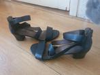 Gabor zwarte comfortabele leren sandalen met hak maat 39, Verzenden, Zwart, Gabor, Sandalen of Muiltjes