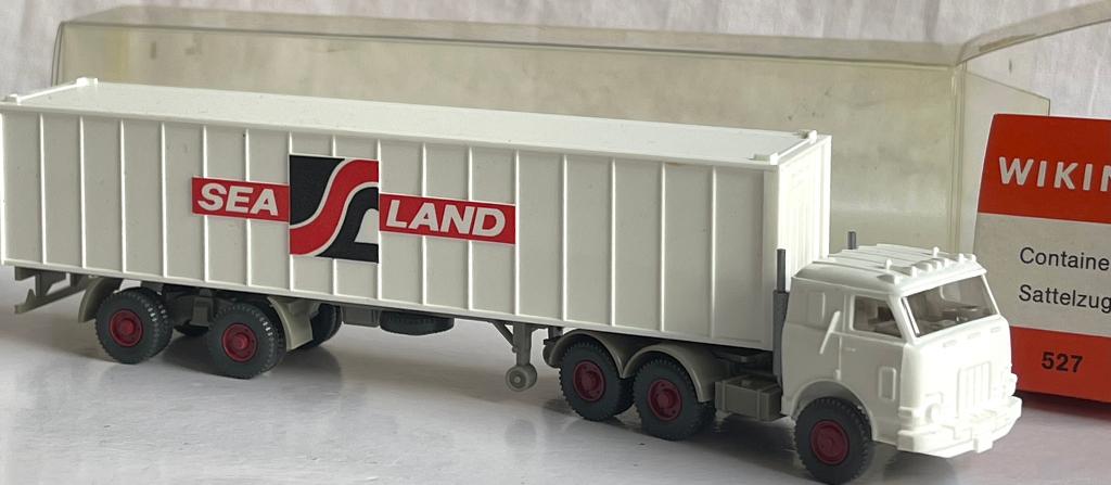 Wiking 527: Krupp met container "Sea Land", Hobby en Vrije tijd, Modelauto's | 1:87, Ophalen of Verzenden, Zo goed als nieuw, Bus of Vrachtwagen