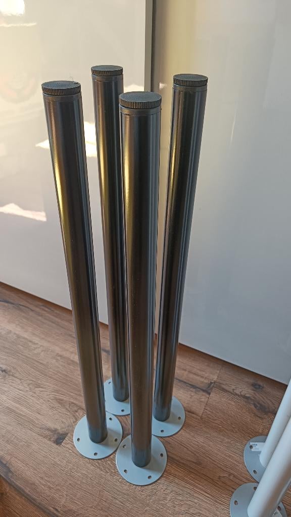 Ikea Adils bureau poten zwart 4x, Ophalen, 50 tot 100 cm, 50 tot 100 cm, Zo goed als nieuw