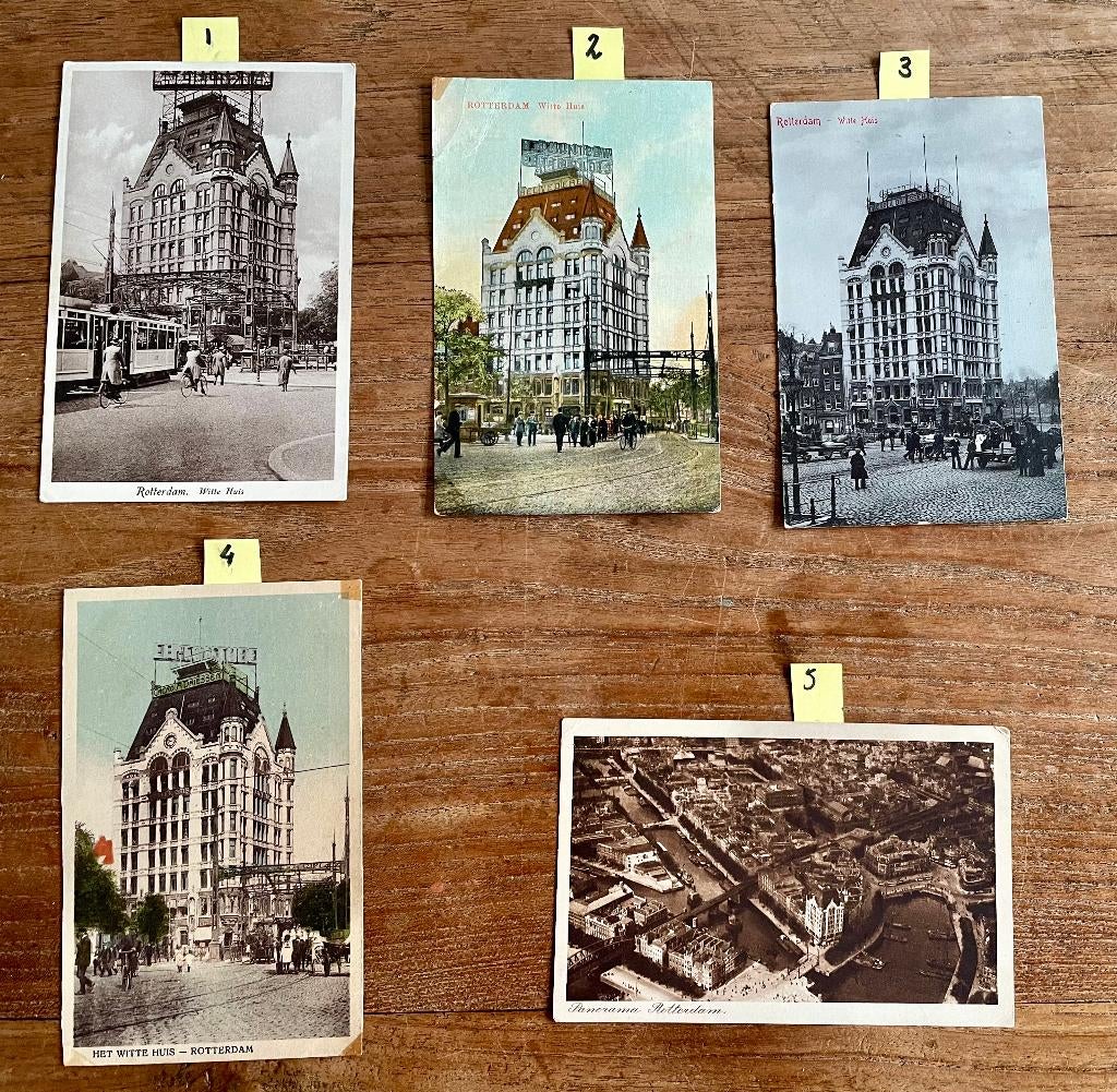 Ansichtkaarten Witte Huis Rotterdam (oud), Verzamelen, Ophalen of Verzenden, 1920 tot 1940, Zuid-Holland