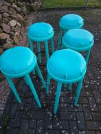 Te koop  5 grote bar krukken, Met voetsteun, 60 tot 90 cm, Ophalen of Verzenden, Leer