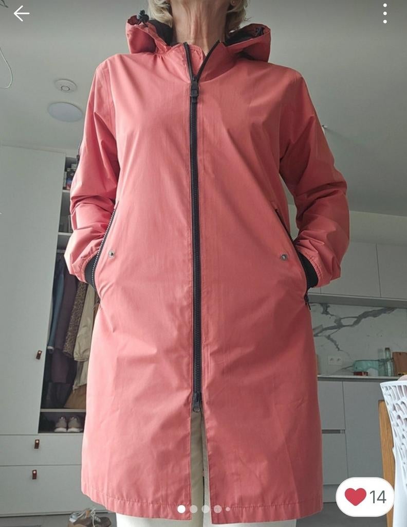 Zgan Agu regenjas koraal maat M, Caravans en Kamperen, Regenkleding, Ophalen of Verzenden, Zo goed als nieuw, Regenjas