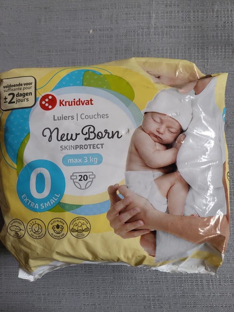 Kruidvat New Born Luiers - Maat 0 (max 3 kg), Ophalen of Verzenden