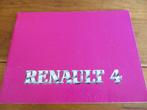 Instructieboek Renault 4, 4 TL, 4 GTL, Renault 4 F4, 4 F6 82, Ophalen of Verzenden