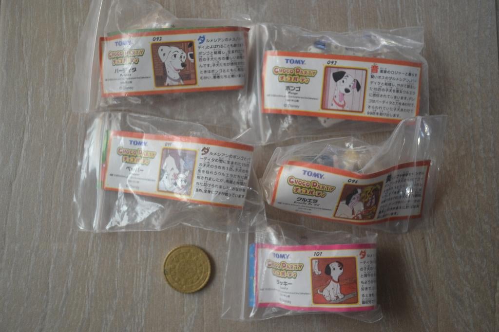 6 Walt Disney Choco Party Japan figuurtjes 101 Dalmatiërs, Verzamelen, Disney, Verzenden, Overige figuren, Zo goed als nieuw, Beeldje of Figuurtje