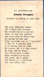 Sweegers Anneke 1961 Geldrop, Ophalen of Verzenden