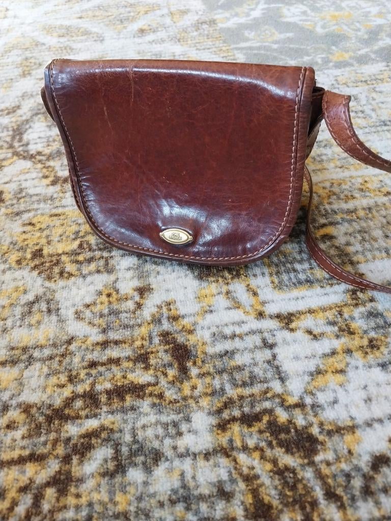 The Bridge handtas, bruin leer, verstelbare riem, Ophalen of Verzenden, Gebruikt, Bruin, Handtas