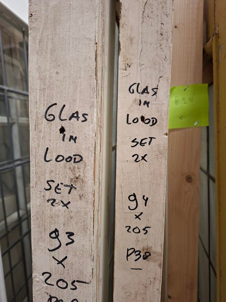 Ensuite schuifdeuren met glas in lood, Ophalen, Gebruikt