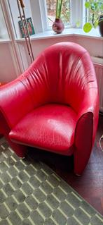 Fauteuil Leolux Sjamaan rood, Huis en Inrichting, Fauteuils, Ophalen, Gebruikt, 75 tot 100 cm, Leer