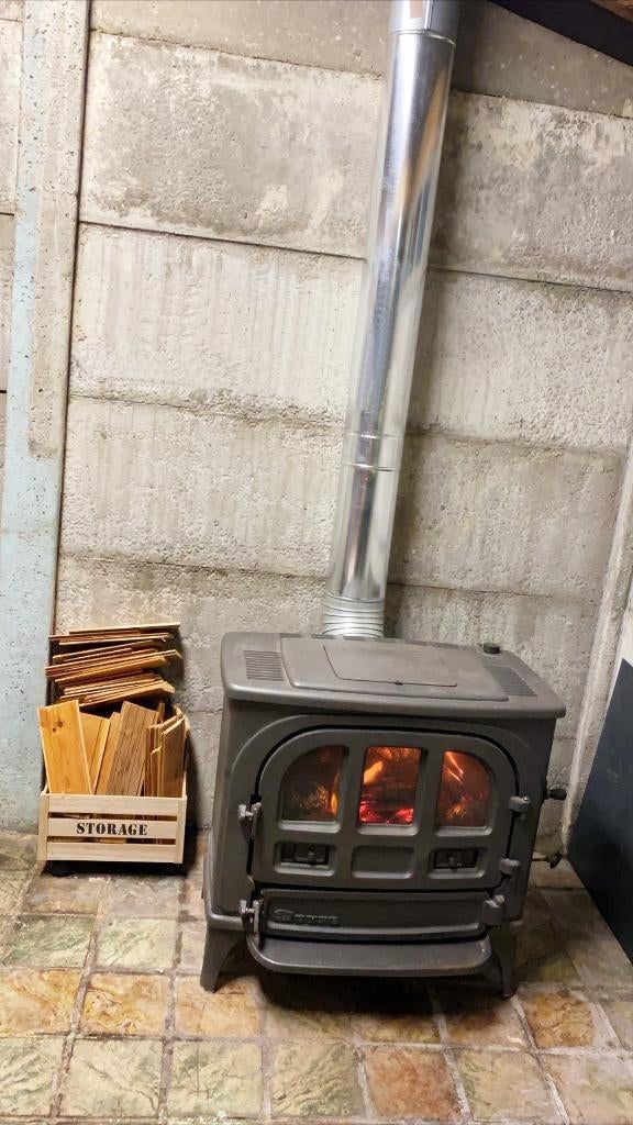 Verstelbare gietijzeren hout- en kolenkachel Dovre Focus ALL, Ophalen, Houtkachel, Zo goed als nieuw, Vrijstaand