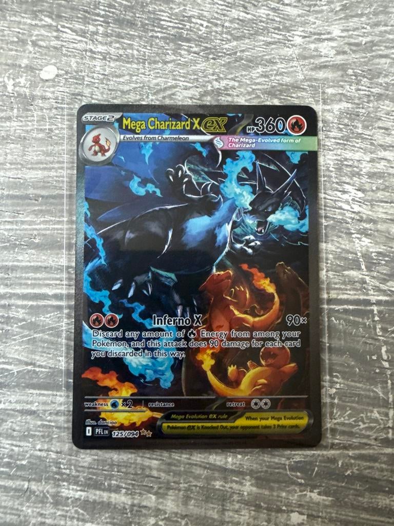 Mega Charizard X GX Pokémon Kaart - Zeldzaam!, Ophalen of Verzenden, Zo goed als nieuw, Losse kaart, Foil