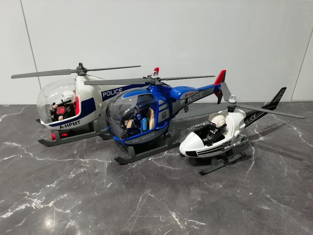 Playmobil 3x politie helikopters, Ophalen, Zo goed als nieuw, Complete set